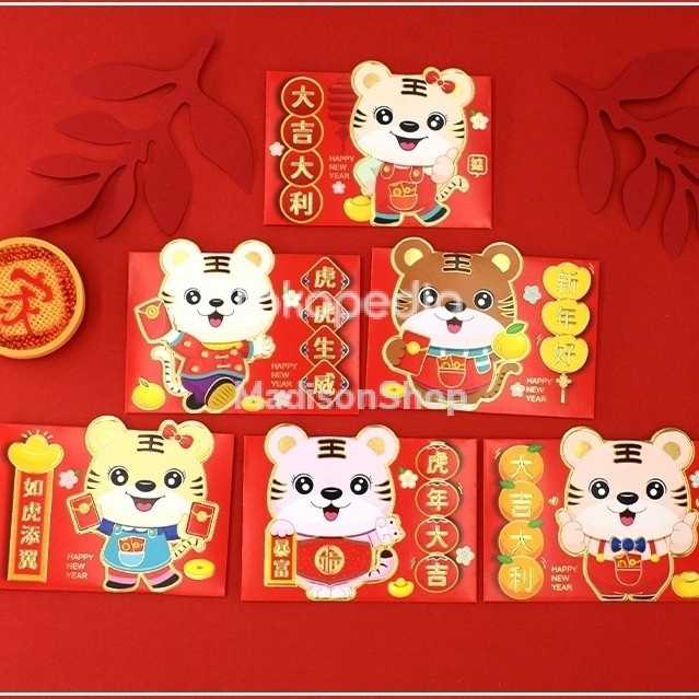 Angpao imlek Macan 2022 Premium Amplop Angpau Happy New Year Murah Harga Grosir Termurah