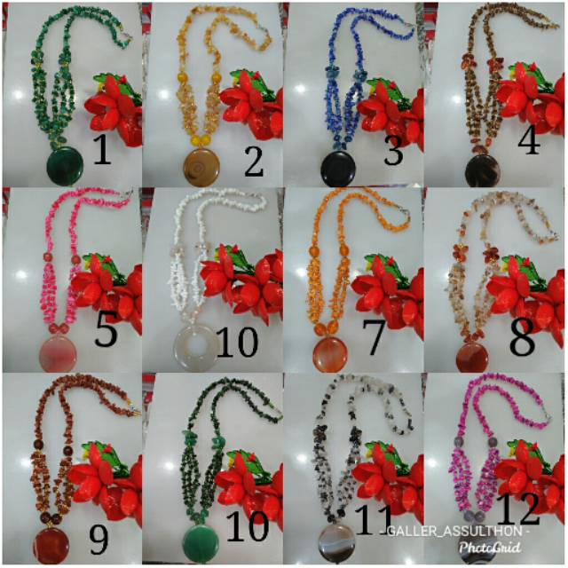 Kalung Wanita - Kalung Liontin Batu Alam kerikil Batu Alam