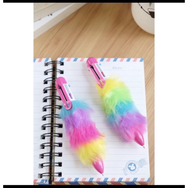 

Bolpoint Bolpen Pena Rainbow Bulu Pom Pom Lucu Pelangi 6 Tinta Warna Hadiah Souvenir
