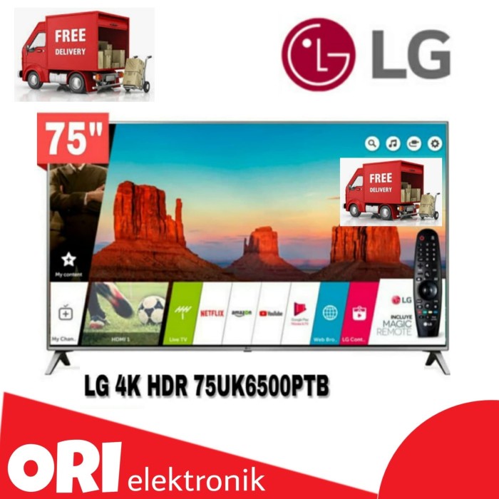 (SUSE) LG LED TV 75 " SMART 75UK6500 UHD 4K (SBY-SDA-GRESIK ONLY) FREE ONGKIR