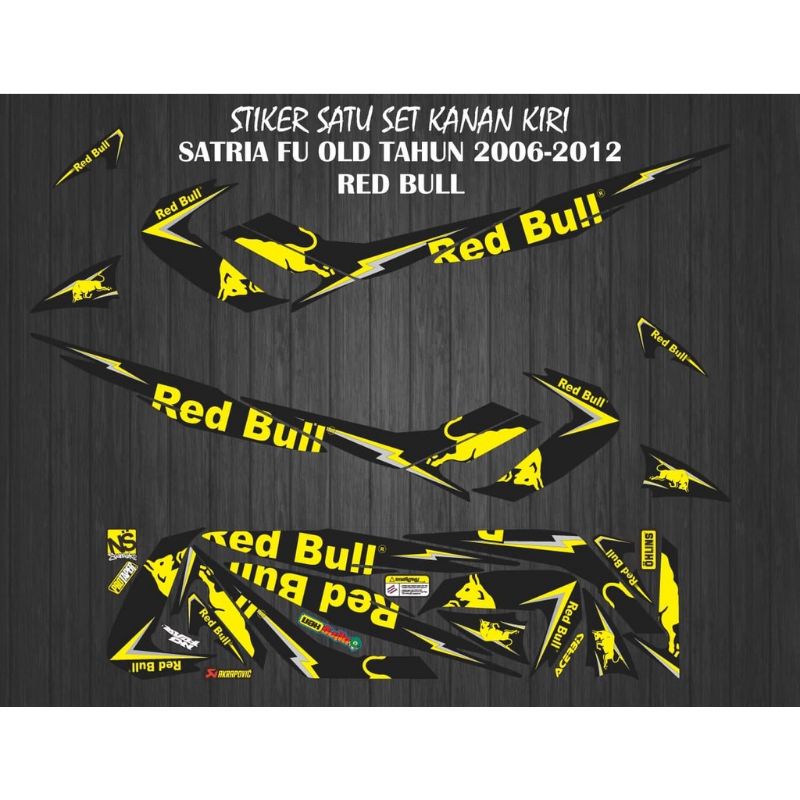 STIKER VARIASI LIST BODY MOTOR SATRIA FU BARONG TH 2006-2012 REDBULL