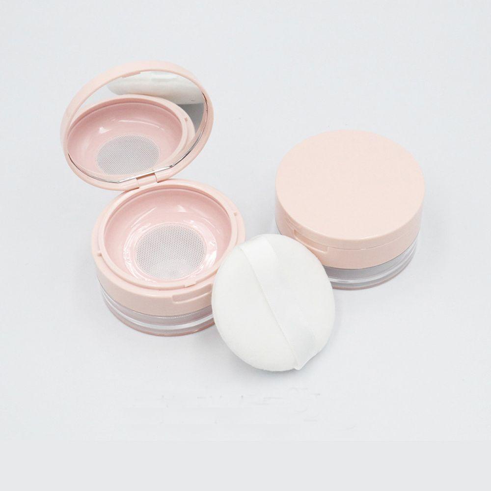 【 ELEGANT 】 Loose Powder Pot Excellent Compact Clear Powdery Cake Box Sifter Round Packing Container Mirror With Puff Travel Makeup Jar