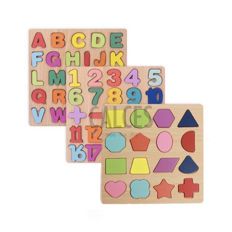 Puzzle ABC Murah Puzzle 123 Murah Puzzle Geometri Murah  Toys Mainan Kayu