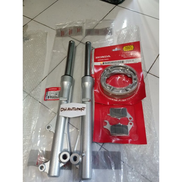 AS SHOCK TABUNG PLUS KAMPAS REM DPN BELAKANG HONDA VARIO 110 FI BEAT FI KVB ORI
