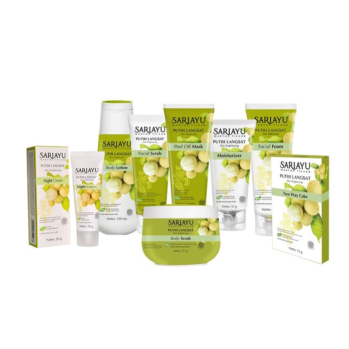 SARIAYU PUTIH LANGSAT cream 35g//night 20g//facial foam//body lotion//twc//masker wajah