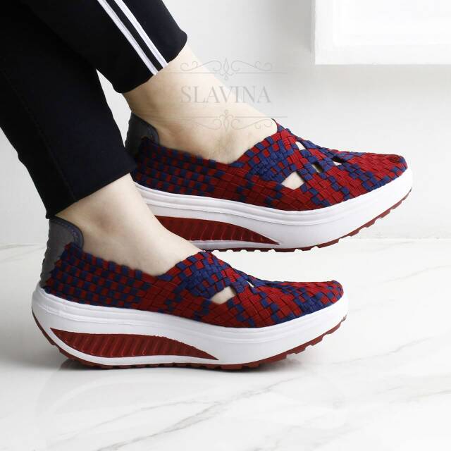 SLAVINA Evelin Knit Wedges rajut TH94