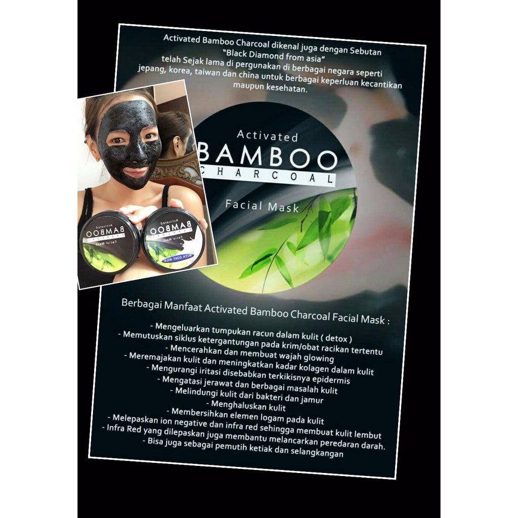 Masker Wajah Activated Bamboo Charcoal Diskon Shopee Indonesia