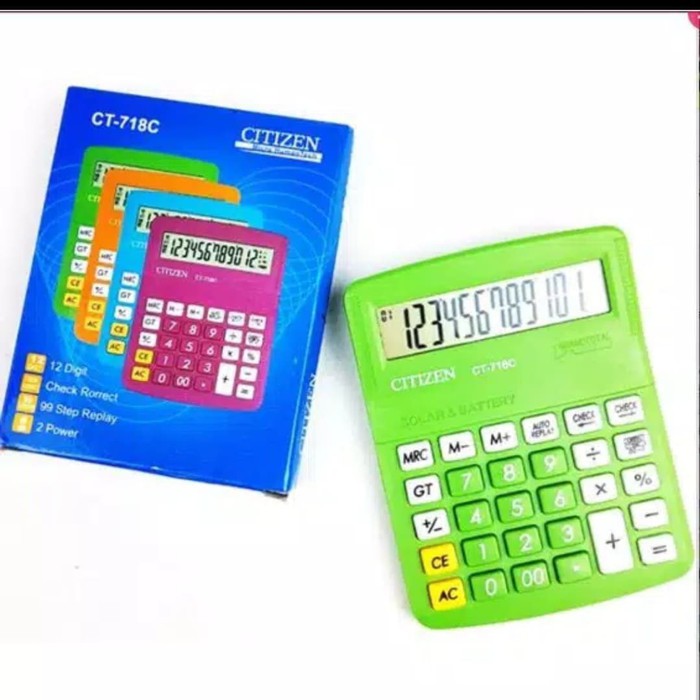 

Baru! Kalkulator Dagang / Kalkulator Citizen CT-718 kalkulator Warna Free Bubble Kalkulator 12 Digit