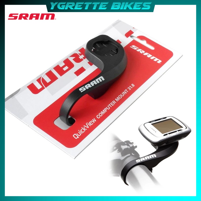 YGRETTE - SRAM Mount Holder GPS Sepeda for Garmin Edge 200/500/520  Bicycle Computer Mount Sram Computer Mount handlebar support Garmin Edge 130 200 510 520 810 820 1000 1030 iGPSPOR bryton Rider