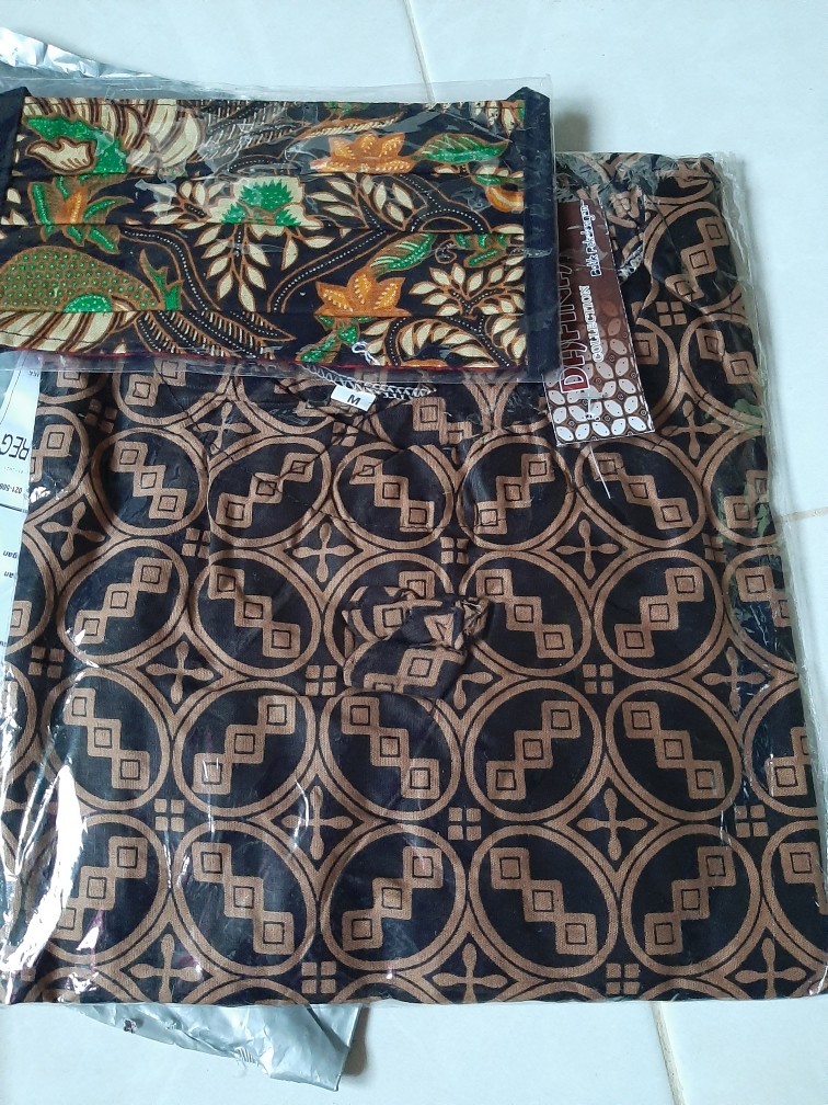 Baju Kerja Wanita Atasan Batik Hitam Manis Kancing Depan Realpict