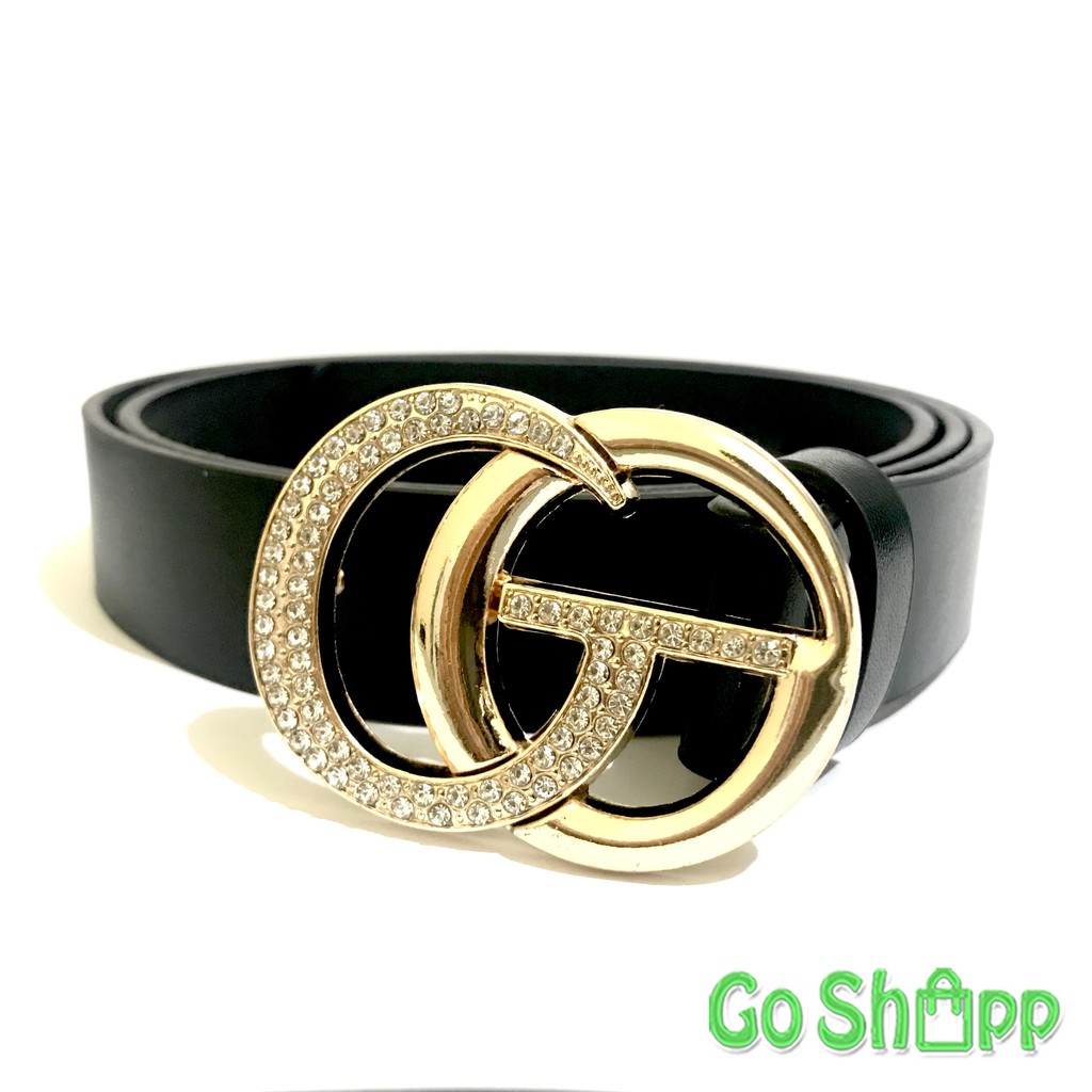 Gesper Wanita Import Tulisan GO Diamond Tali Pinggang Wanita Kekinian Ring Belt Korea [IK09]