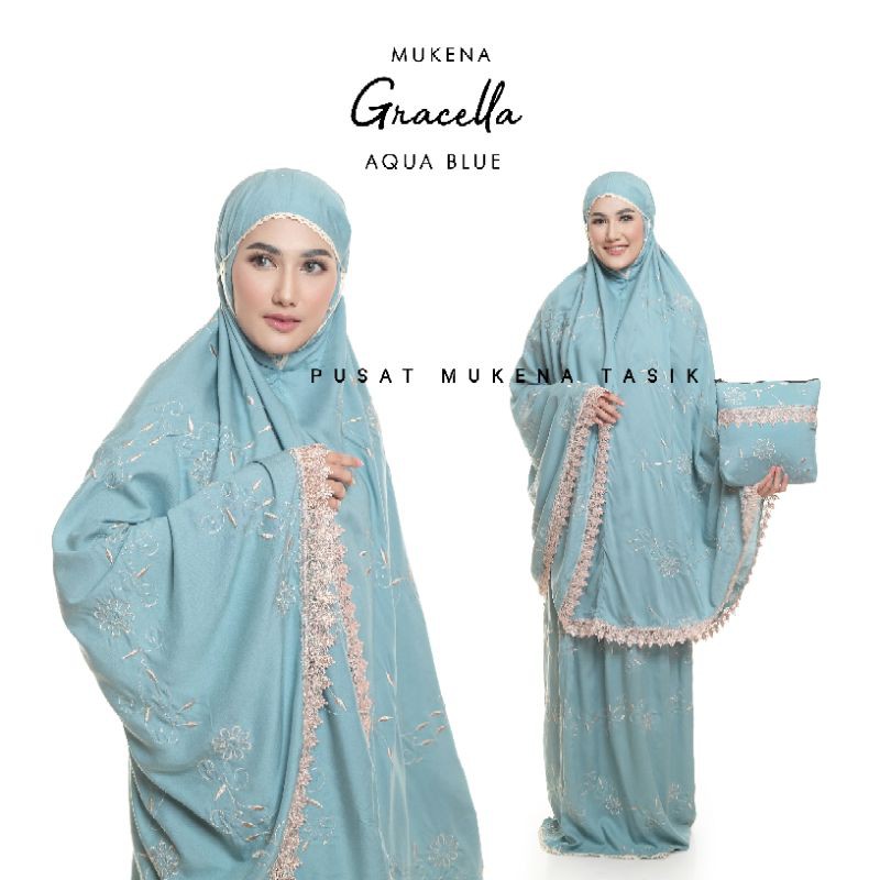 PUSAT GROSIR BELI MUKENA DEWASA KATUN RAYON BORDIR MANUAL GRACELLA | COD TERATAI SABRINA TERMURAH