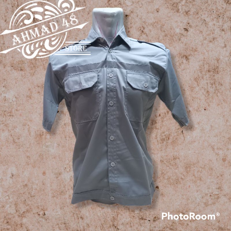 ATASAN BAJU WEARPACK/SAFETY/TAMBANG/PROYEK LENGAN PENDEK ABU MUDA