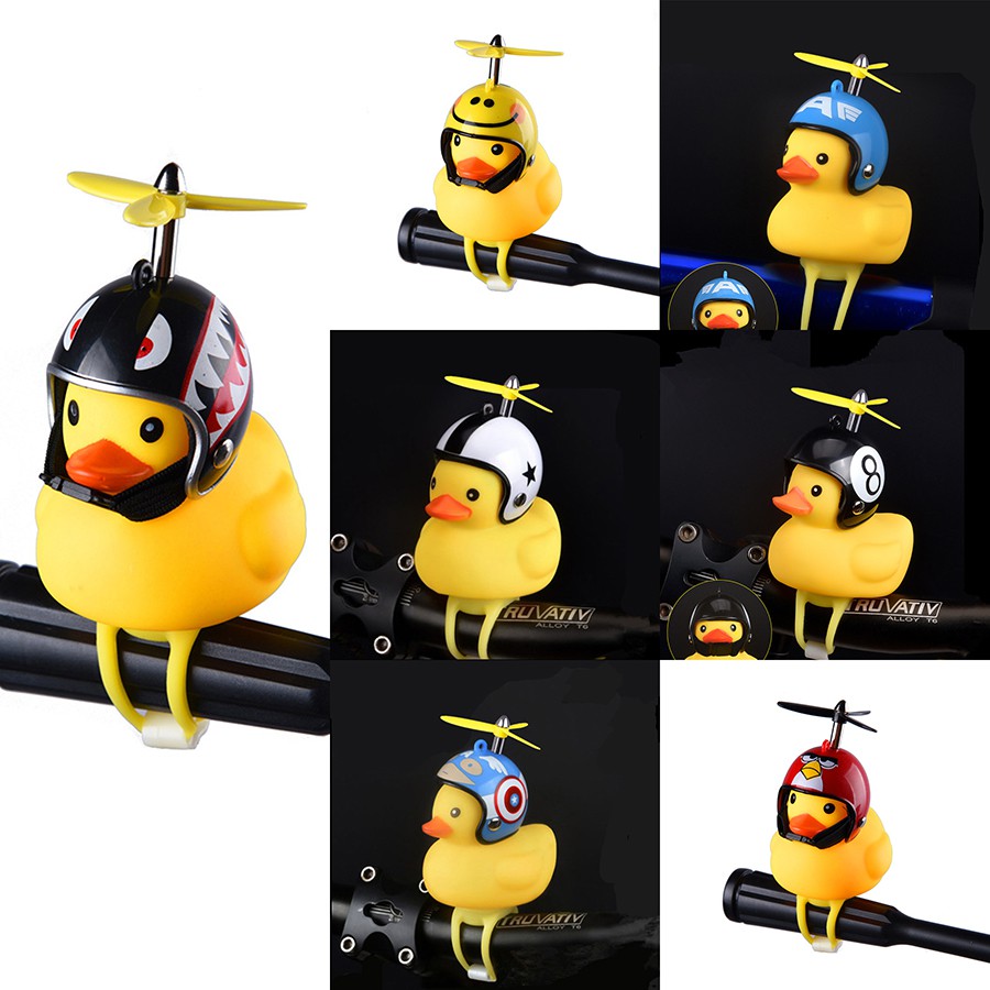 Kartun Balap Helm Memutar Bebek Kuning Kecil Anak Anak Sepeda Bell