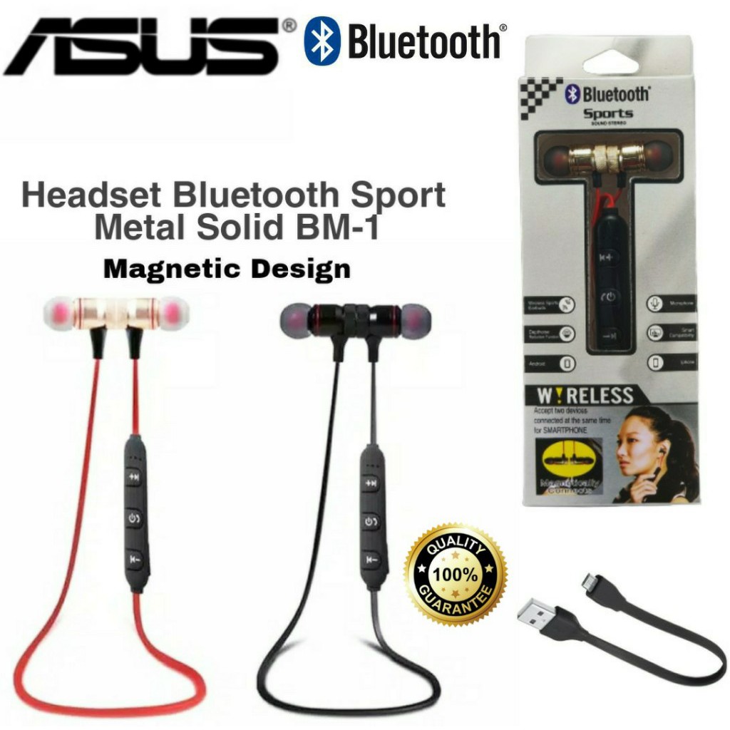 Headset Bluetooth Sport SONY XPERIA Earphone Metal Solid Magnet BM1