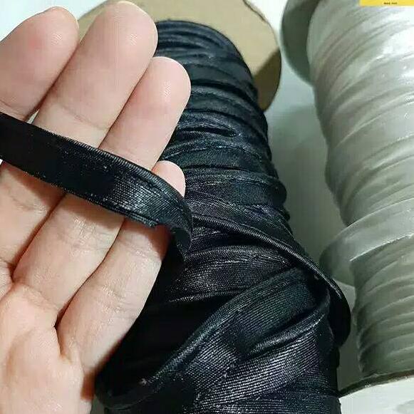 ▲ 1 Roll Bisban Isi Bahan Satin - Bis Isi - Lis Baju Putih & Hitam ♗
