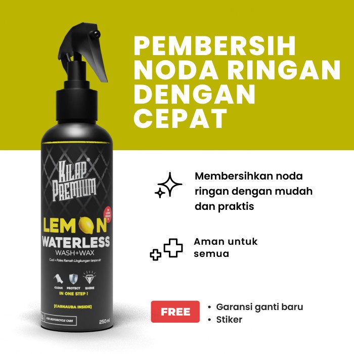 Kilap Premium Lemon Waterless Wash and Wax / Cairan Pembersih Kotoran