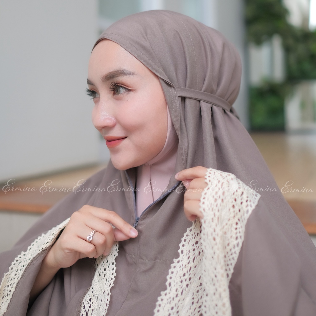 Mukena Ermina 2in1 Traveling Azkia Series Dewasa Renda Rajut