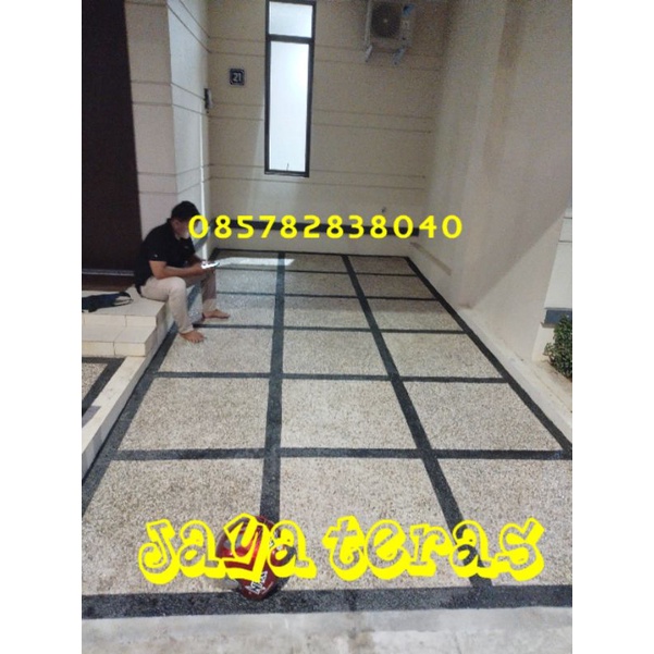 Lantai garasi batu sikat carport