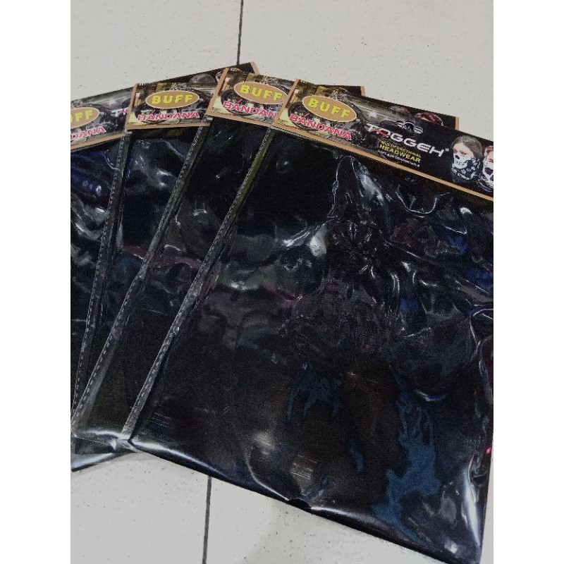 Hitam Klasik Syal Masker Buff Classic Black Series Anti Debu UV Slayer Bandana Multifungsi Baff