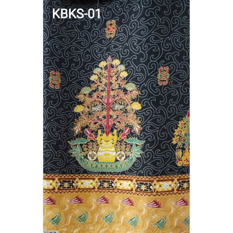 Kain Batik Kalteng Satin Motif Batang Garing khas Dayak KBKS-01