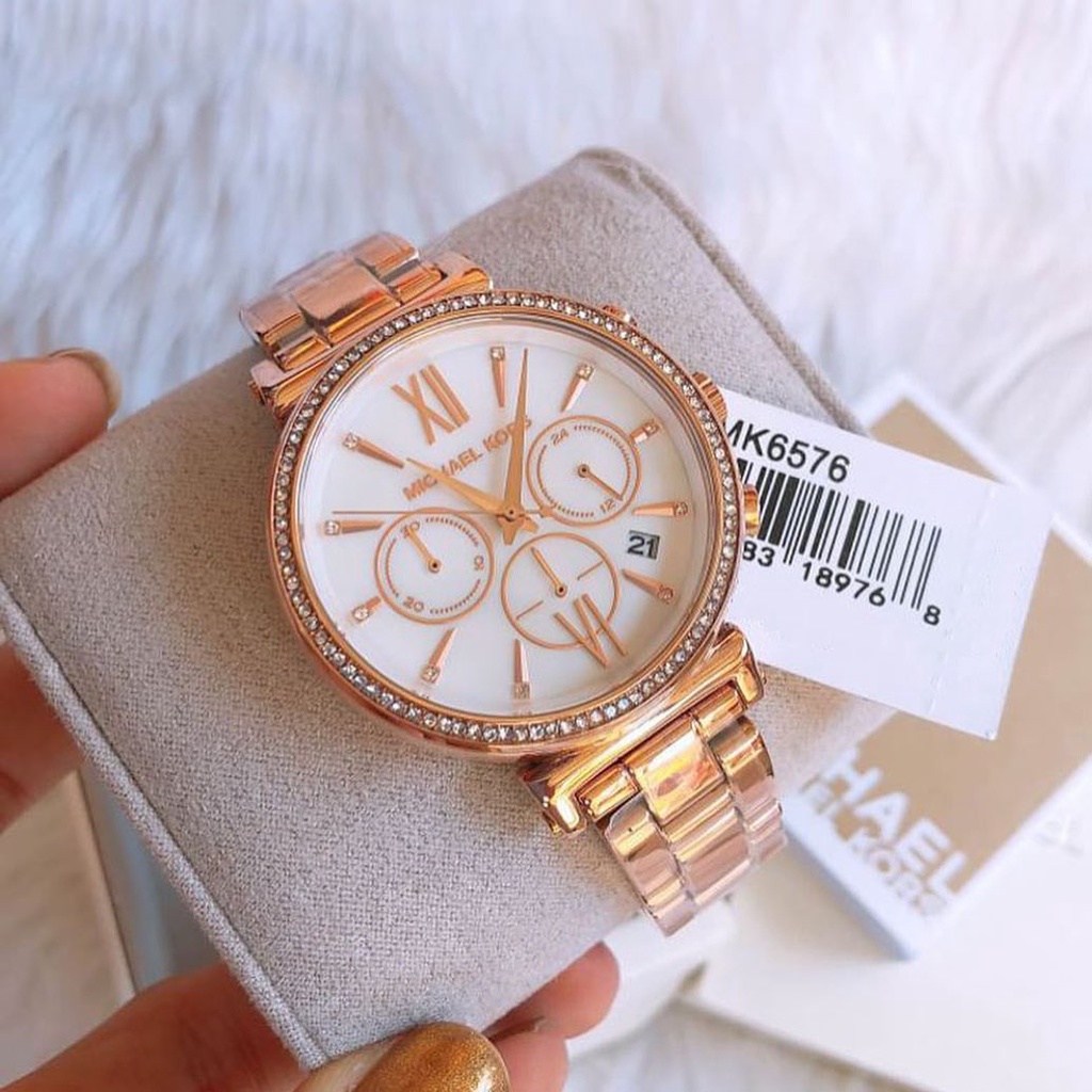 MK-6576 MICHAEL KORS/ JAM TANGAN CEWEK MICHAEL KORS MK-6576/INCLUDE BOX ORI/JAM TANGAN FASHION CEWEK/STRAP ALL STAINLESS STEEL