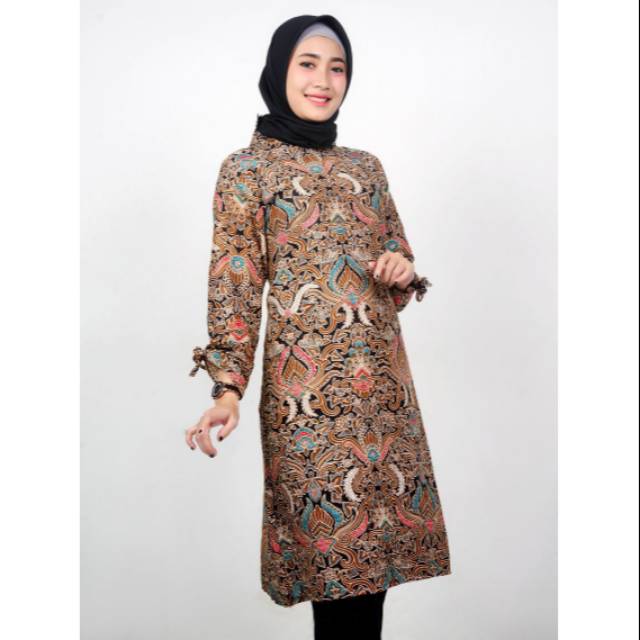 Tunik Batik Latansa Mataram Santika Dres Batik Cendrawasih Monica Parang Soft Tunic V Garuda Putih