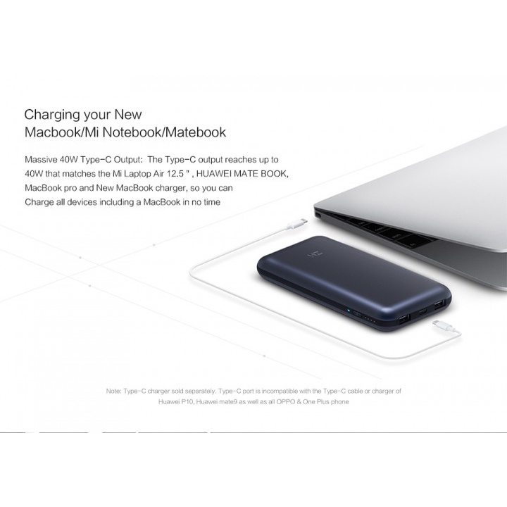 ZMI  QB815 15000mAh 45W QC3.0 USB-C Charger and Data Transfer Powerbank