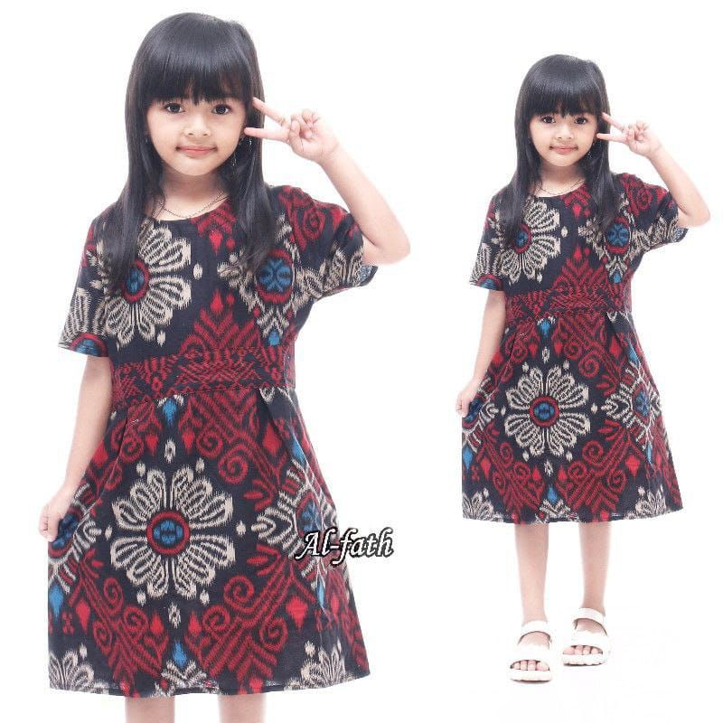 Dress batik Anak 2 sampai 10 Tahun - Baju batik Anak Perempuan Harga Grosir - (COD) bisa ecer