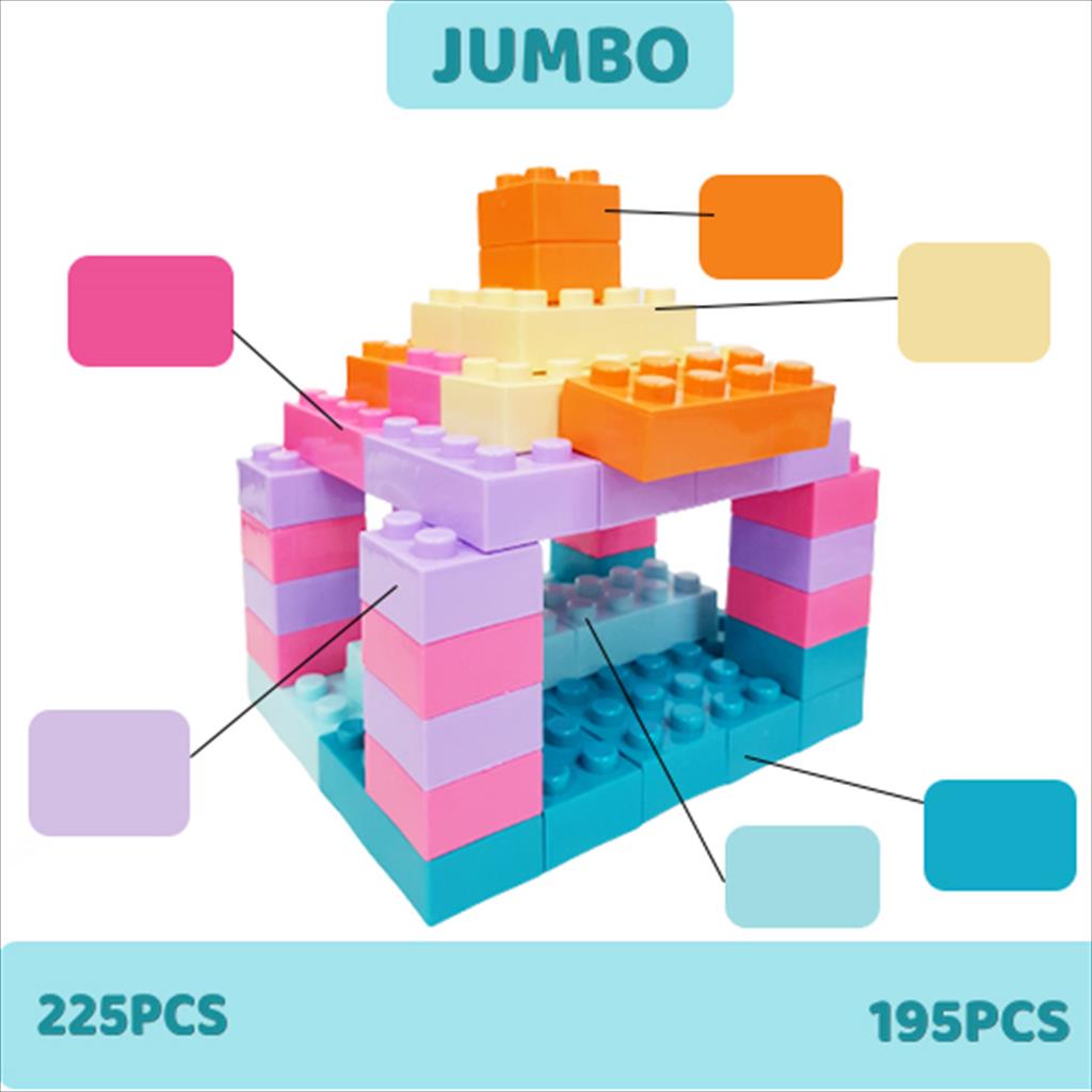 Mainan Edukasi Anak Block Pastel Jumbo/ Mainan Edukatif Anak Blok Pastel Bongkar Pasang JUMBO