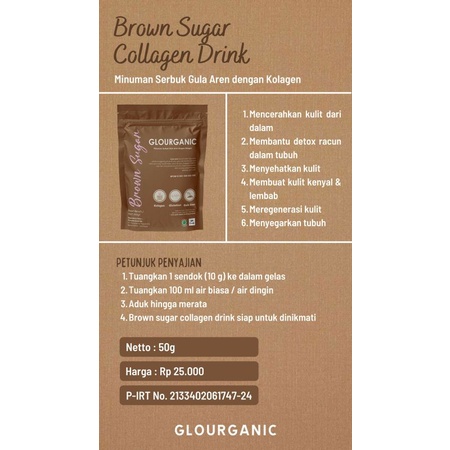 GLOURGANIC COLLAGEN DRINK / GLOURGANIC BOBA SUGAR / BROWN SUGAR COLLAGEN DRINK / BROWN SUGAR BY GLOURGANIC / MINUMAN BOBA