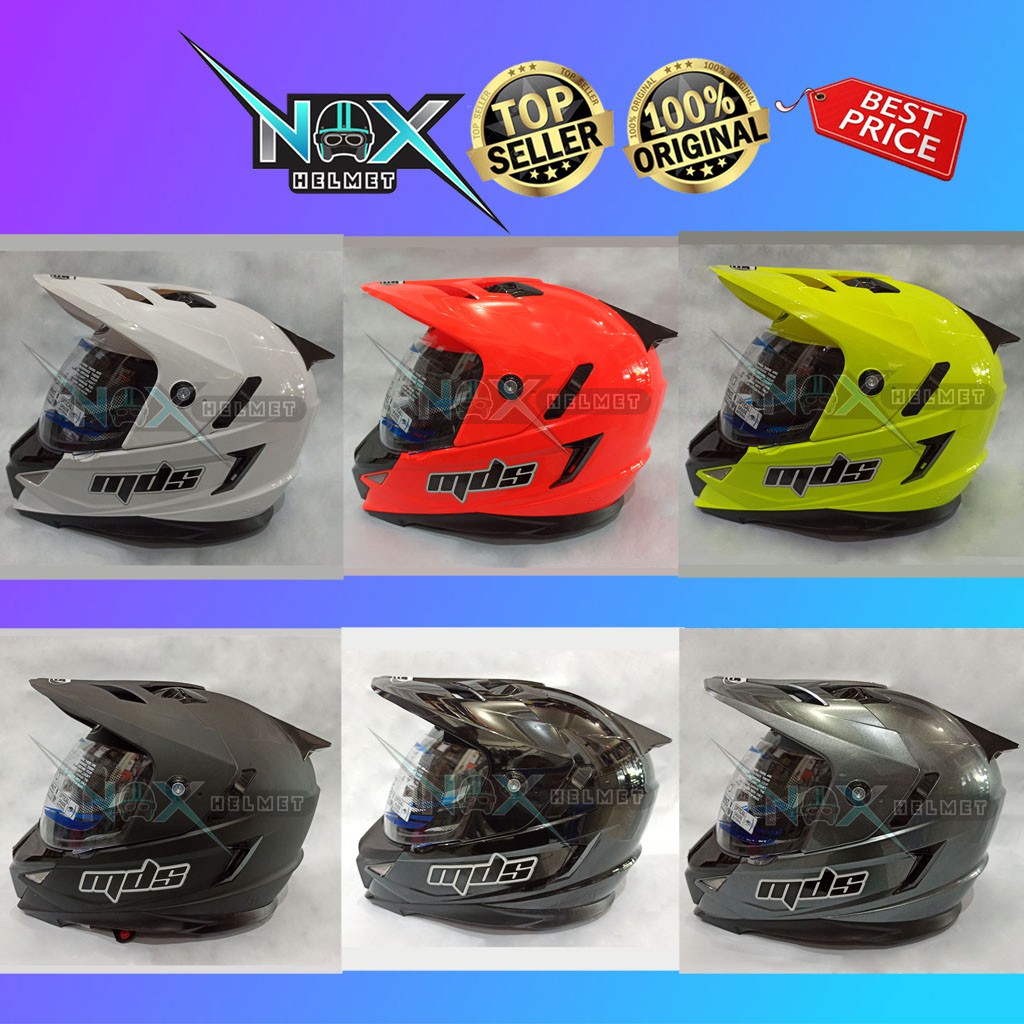 Helm MDS Super Pro Solid Cross Supermoto Fullface Original