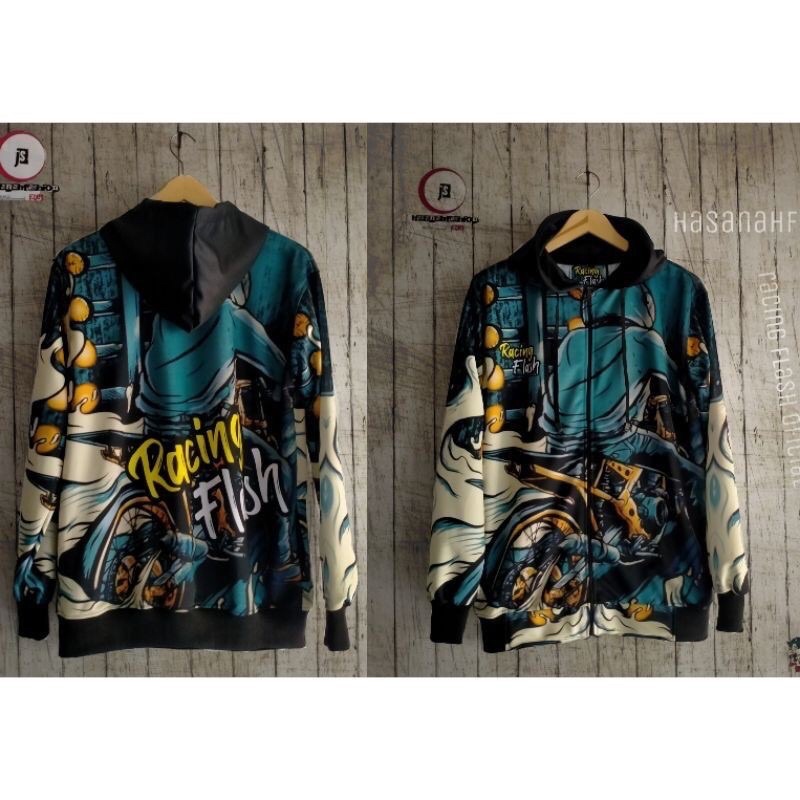 RACING FLASH JAKET SWEATER HOODIE RACING FLASH LOTTO IMPORT PRINTING JACKET SWITER HODIE HODDIE SWET