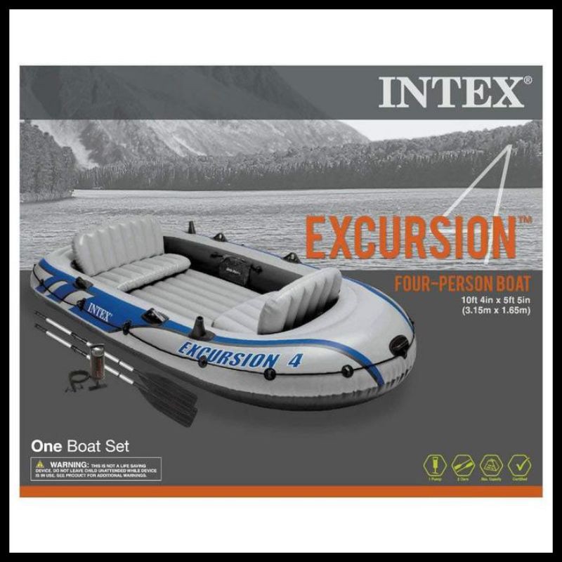 Intex 68324 Perahu karet intex excursion 4 boat set