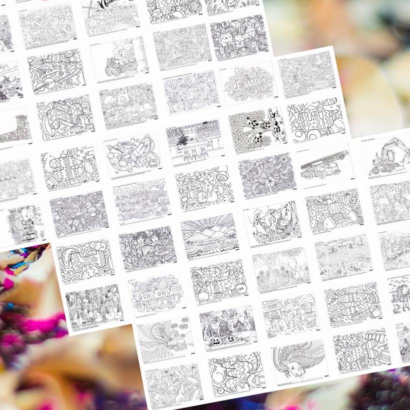 

SALE!!100Tema Gambar Mewarnai Anak, Isi Waktu Luang Usir Bosan, Puas - 100Days Coloring Book Art Hobby|KD3