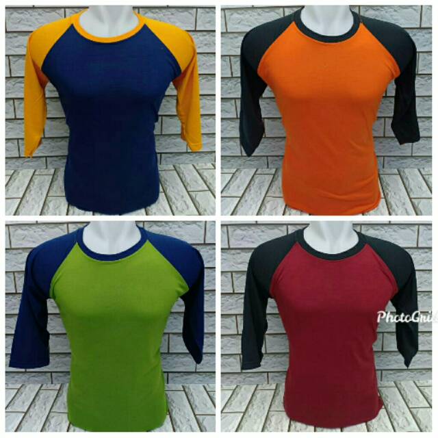  KAOS  POLOS  RAGLAN 3 4p Shopee  Indonesia