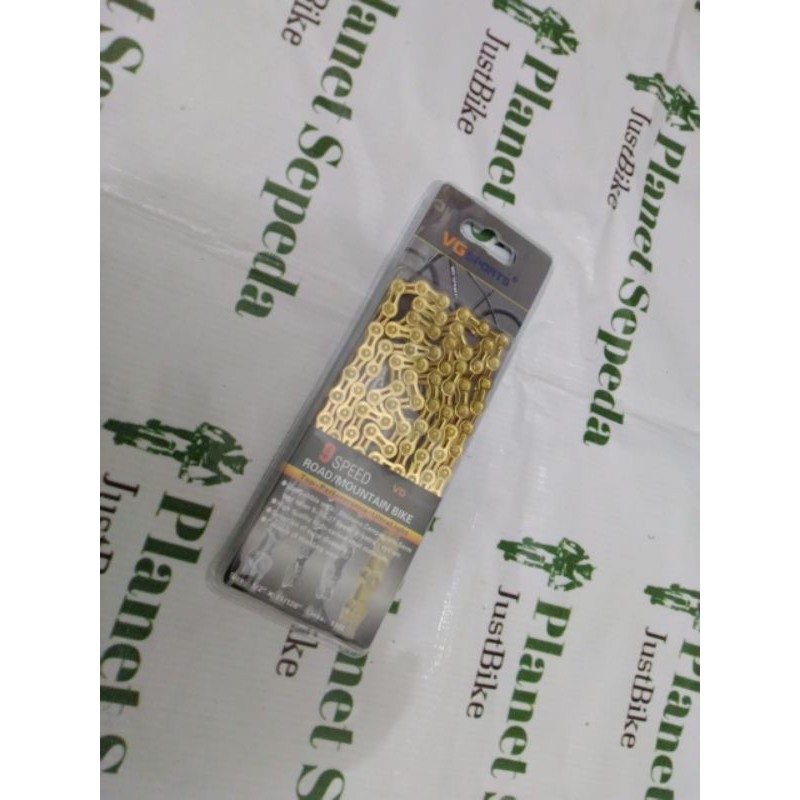Rantai VG Sports 9 Speed Half Hollow Gold