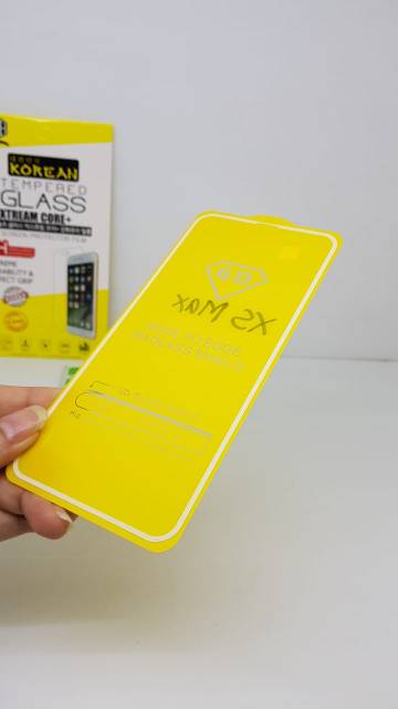 KOREAN Tempered Glass iPhone XS Max 6.5&quot; FULL SCREEN TG 5D iPhone XS Max FULL GLUE Anti Gores Kaca