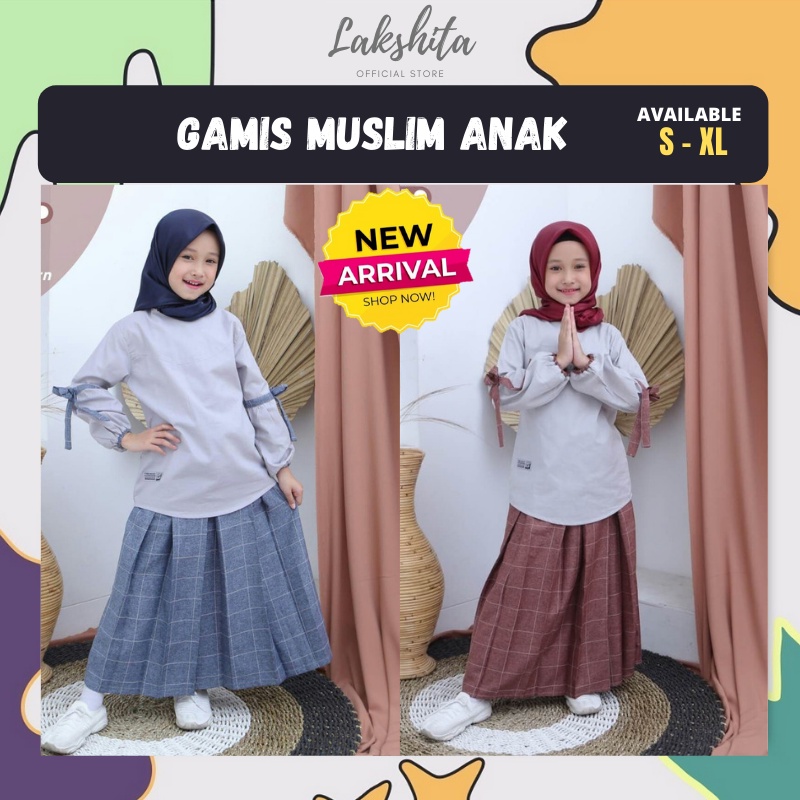 Baju Gamis Anak Perempuan Muslimah Setelan Blouse Anak Perempuan Umur 1 3 5 7 9 10 12 Tahun Terbaru