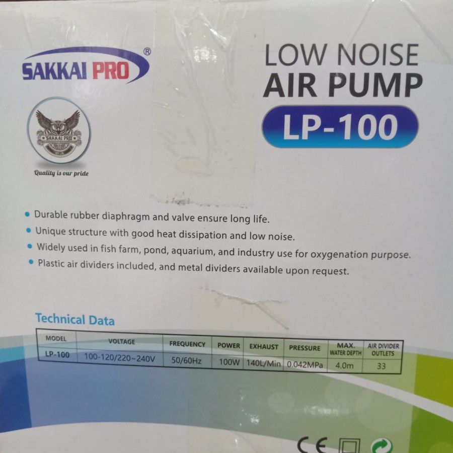 Sakkai Pro LP 100 Pompa Udara Aerator Aquarium Resun Kolam Ikan LP100
