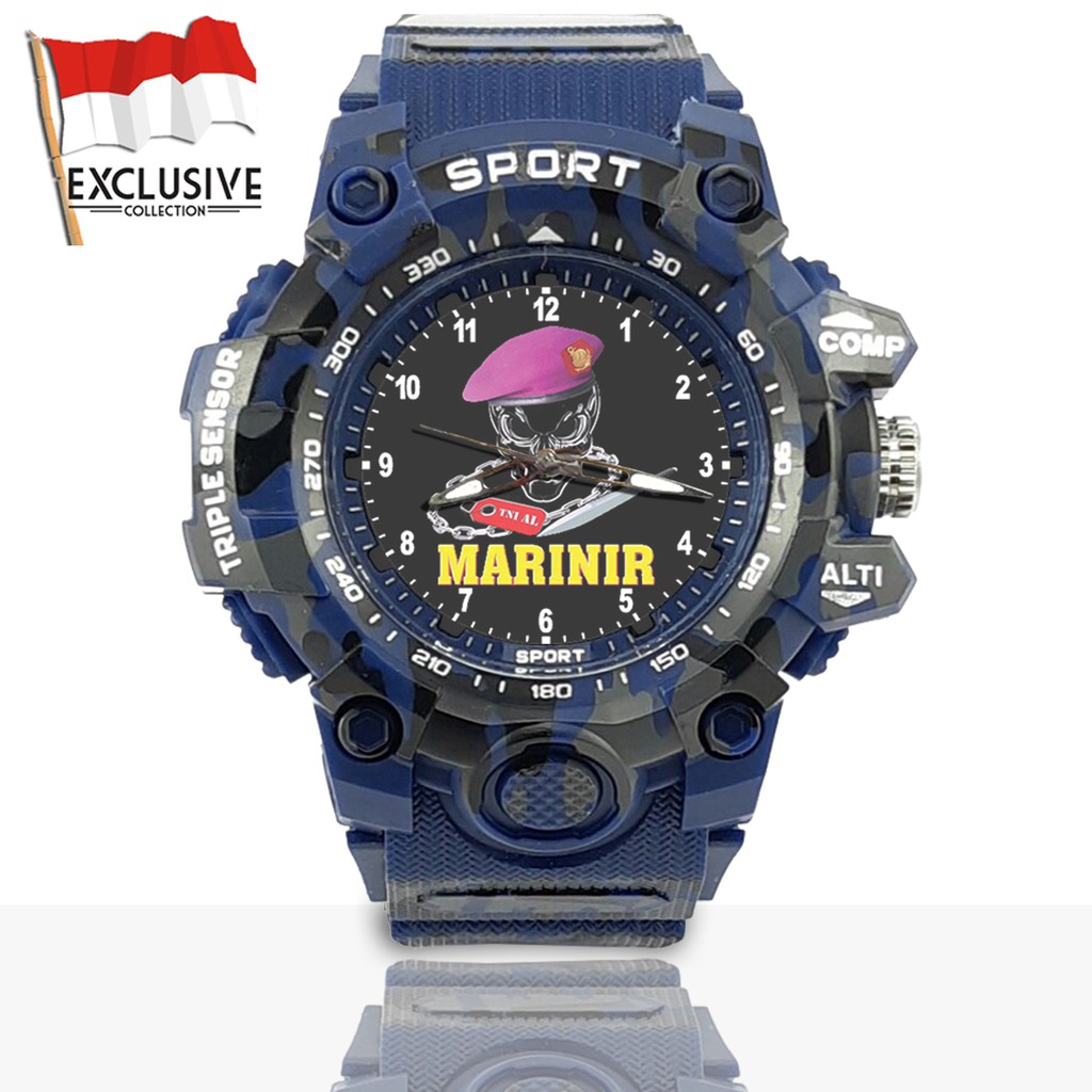 (Exclusive) Jam Tangan MARINIR - TNI Loreng Army | Motif 1