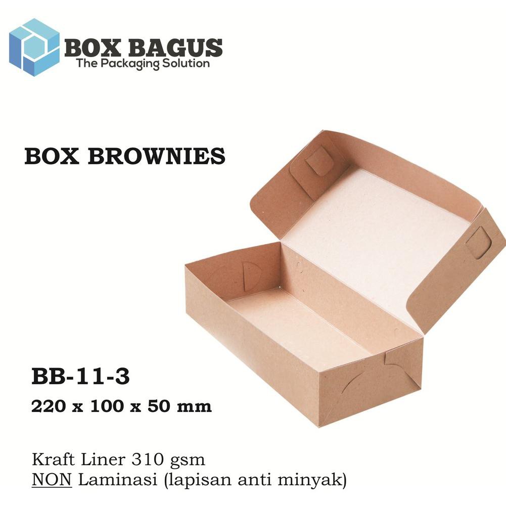 

[KODE Q] BOX DUS KARDUS KOTAK BROWNIES BOLEN KUE ROTI NUGGET 22x10x5 cm KRAFT 310 g (1 pak = 25 pcs