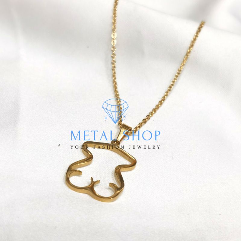 Kalung set anting korea titanium model Bear