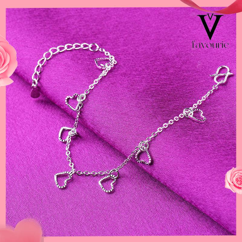 [COD]Single-layer Mini berbentuk hati Daisy Simple Transfer Beads Diamond Fashion Gelang-FA