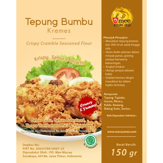 Tepung Bumbu Kremes 150 gram | Crispy Cramble Seasoned Flour | Krispi | Ayam Goreng Kremes | Kresemesan Kriuk Krispi | Kremes