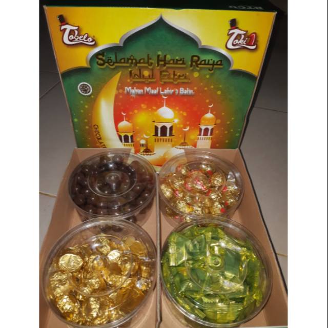 

Ready, Coklat Tobelo isi 4 toples bulat