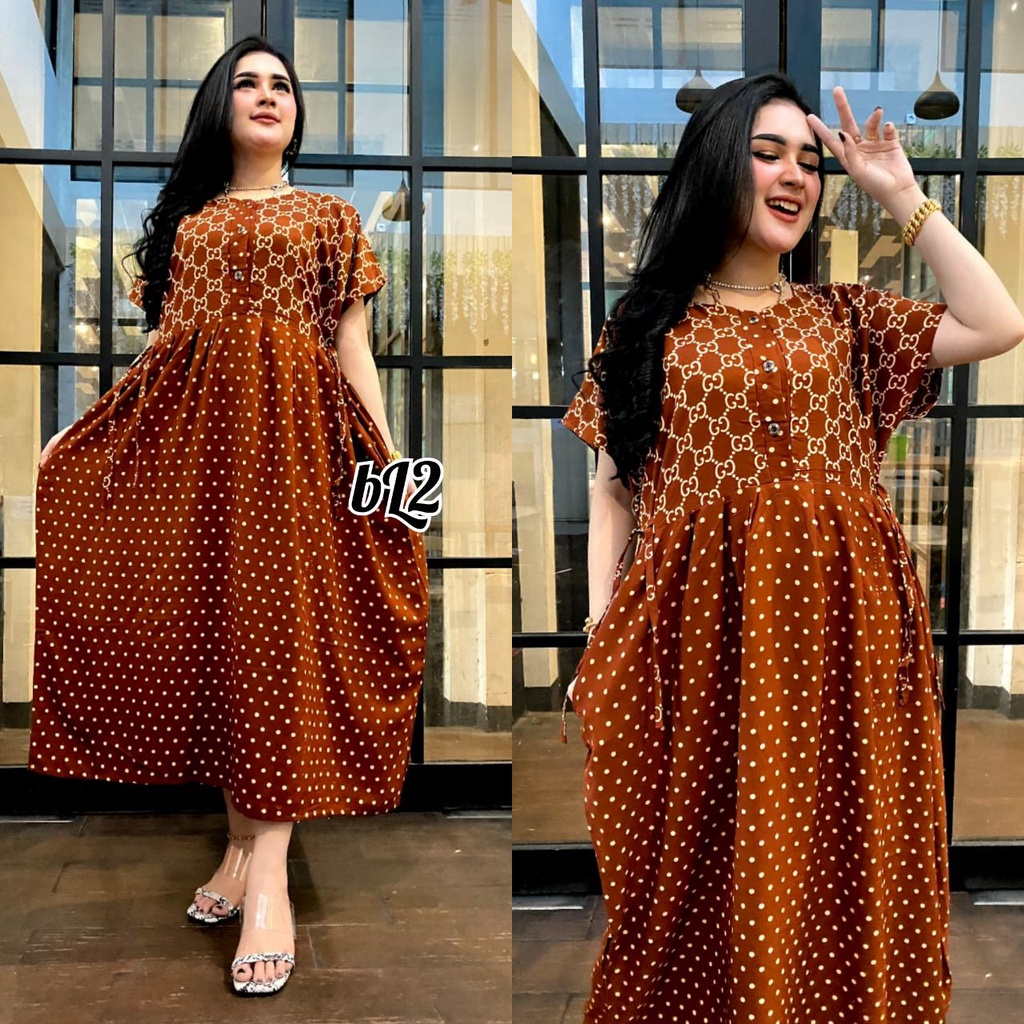 DRESS JUMBO WANITA TERBARU 2023 BAHAN RAYON TEBAL GRADE A KUALITAS PREMIUM /DRES BUSUI TERBARU