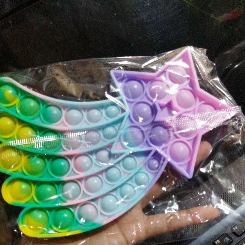 POP IT RAINBOW FIDGET TOYS Mainan Anak Edukasi Murah Pop Its Unicorn New Fidget Push Bubble Kids Kid-Meteor