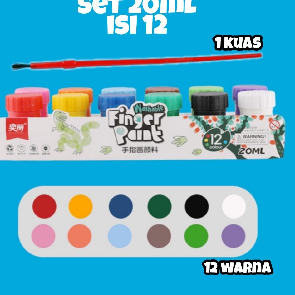 

Terlaris TERMURAH Washable Finger Paint / Cat Warna No Toxic / Hand Painting Khusus Anak / Cat Bisa Dihapus Tembok Baju Bahan Kain