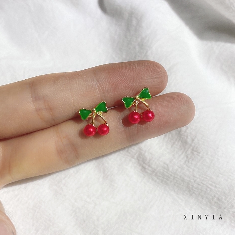 Cherry Merah Lucu Anting Merasa Manis Fashion Korea Perhiasan Wanita